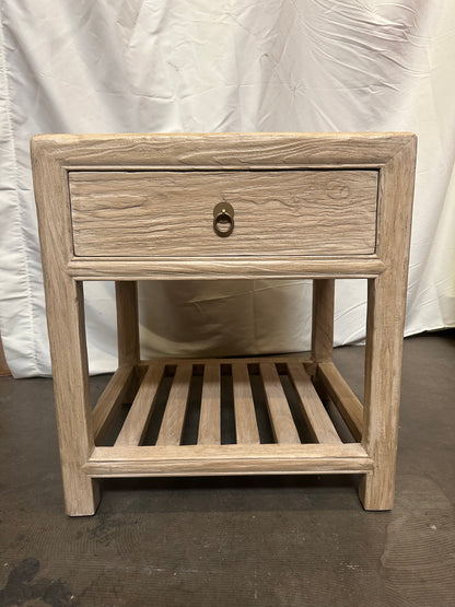 Handmade Side Table Weathered Natural