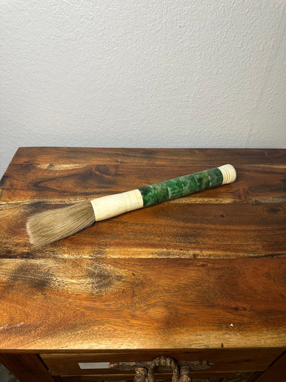 Green Jade Calligraphy Brush / 14 inches Dark and light