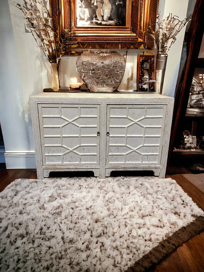 Handmade White Sideboard 2 Doors Cabinet 64x17x42H