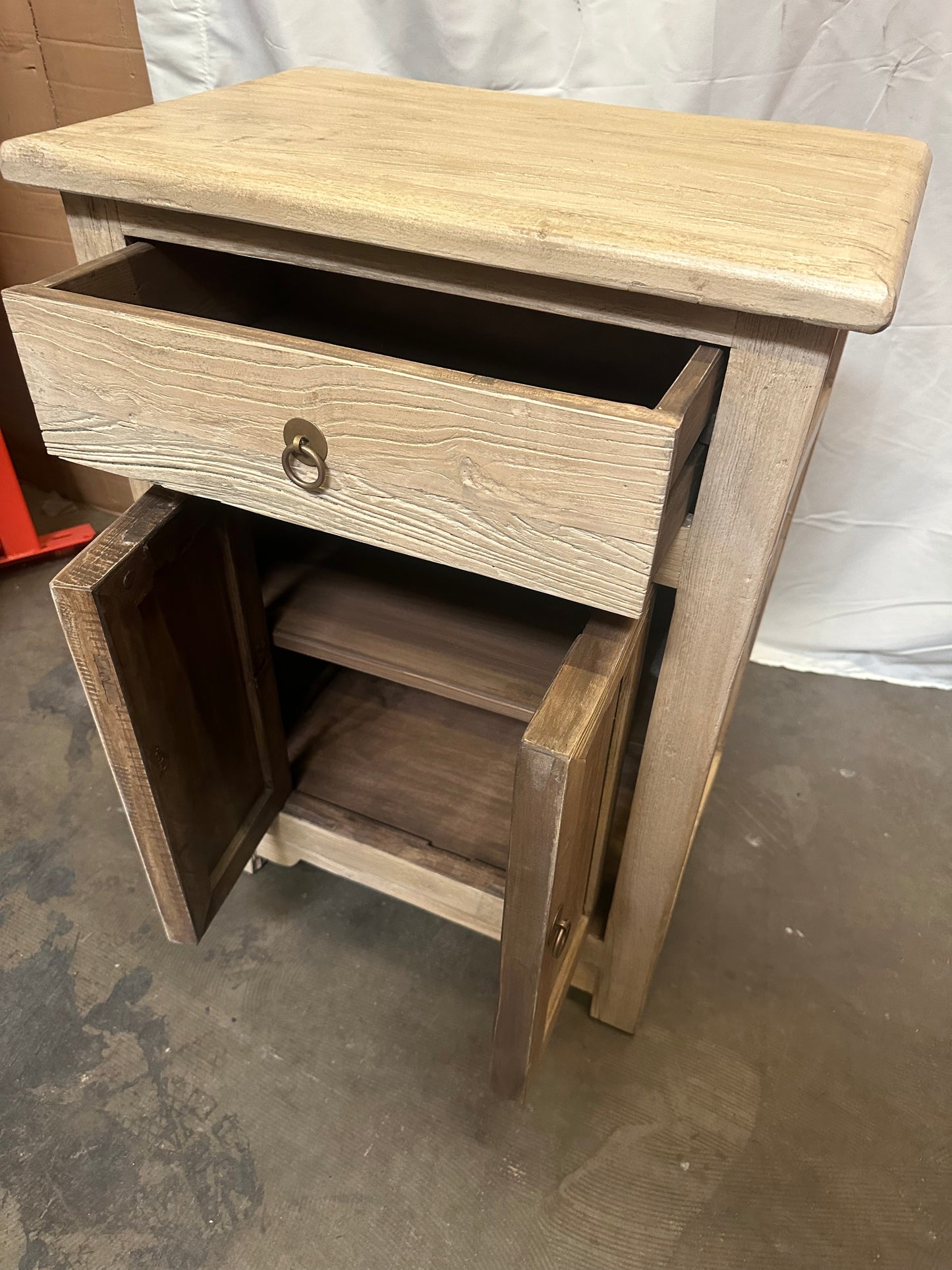 Handmade Natural Weathered One Drawer Cabinet ( Bedside cabinet ) 26x16x33