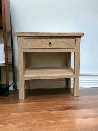 One Drawer Side Table Weathered Natural 30x18x31H