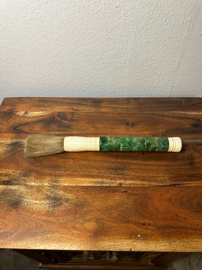 Green Jade Calligraphy Brush / 14 inches Dark and light