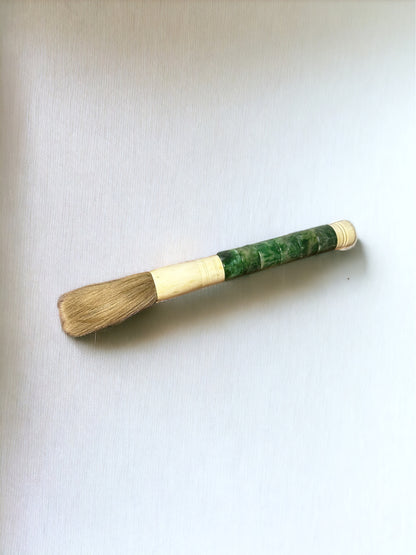 Green Jade Calligraphy Brush / 14 inches Dark and light