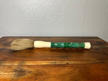 Approx. 13" Neutral Green Jade Bamboo-shaped Calligraphy Brush