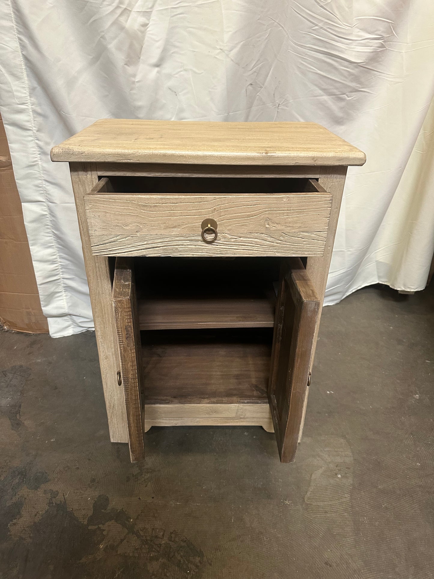 Handmade Natural Weathered One Drawer Cabinet ( Bedside cabinet ) 26x16x33