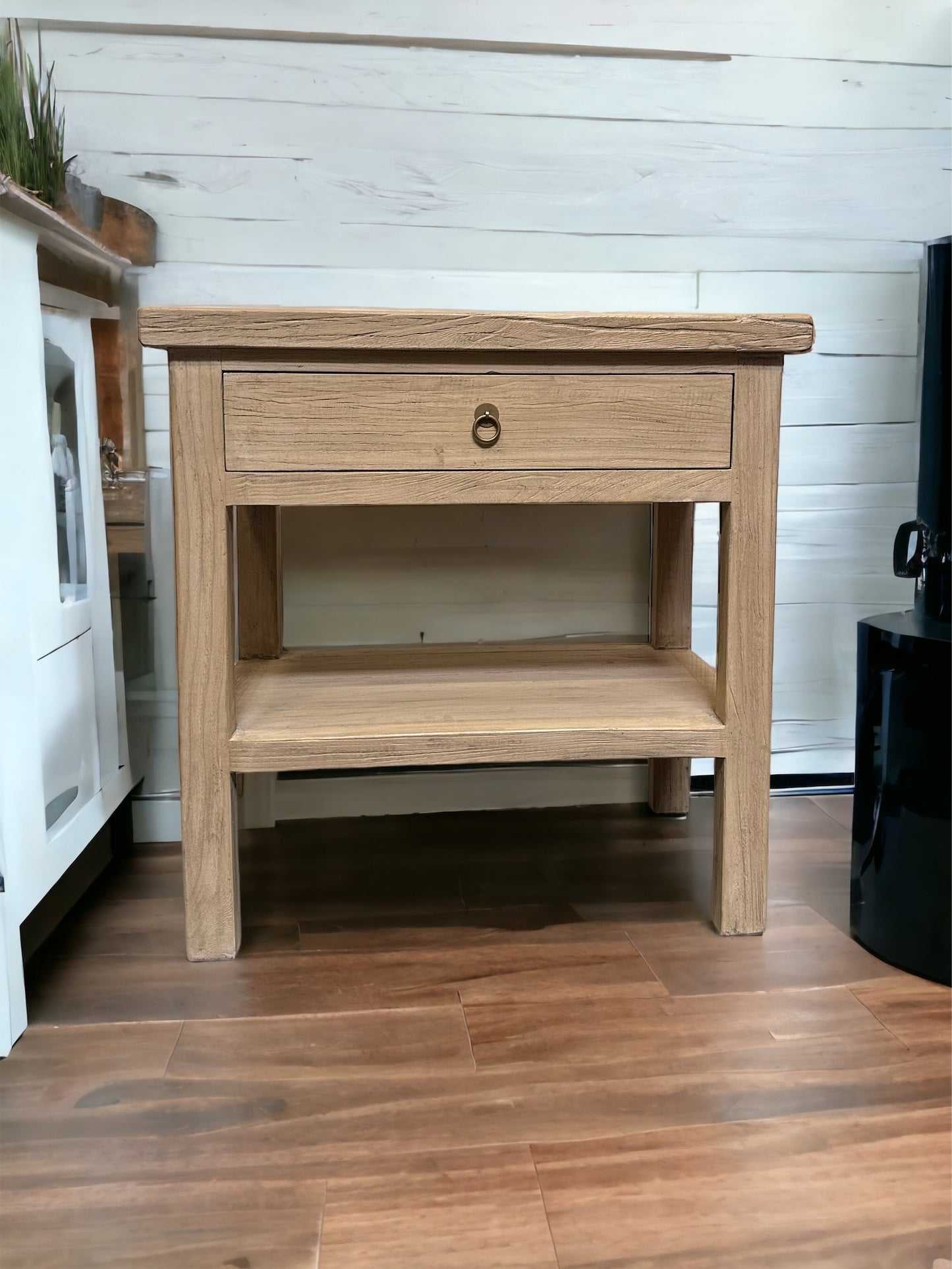 One Drawer Side Table Weathered Natural 30x18x31H