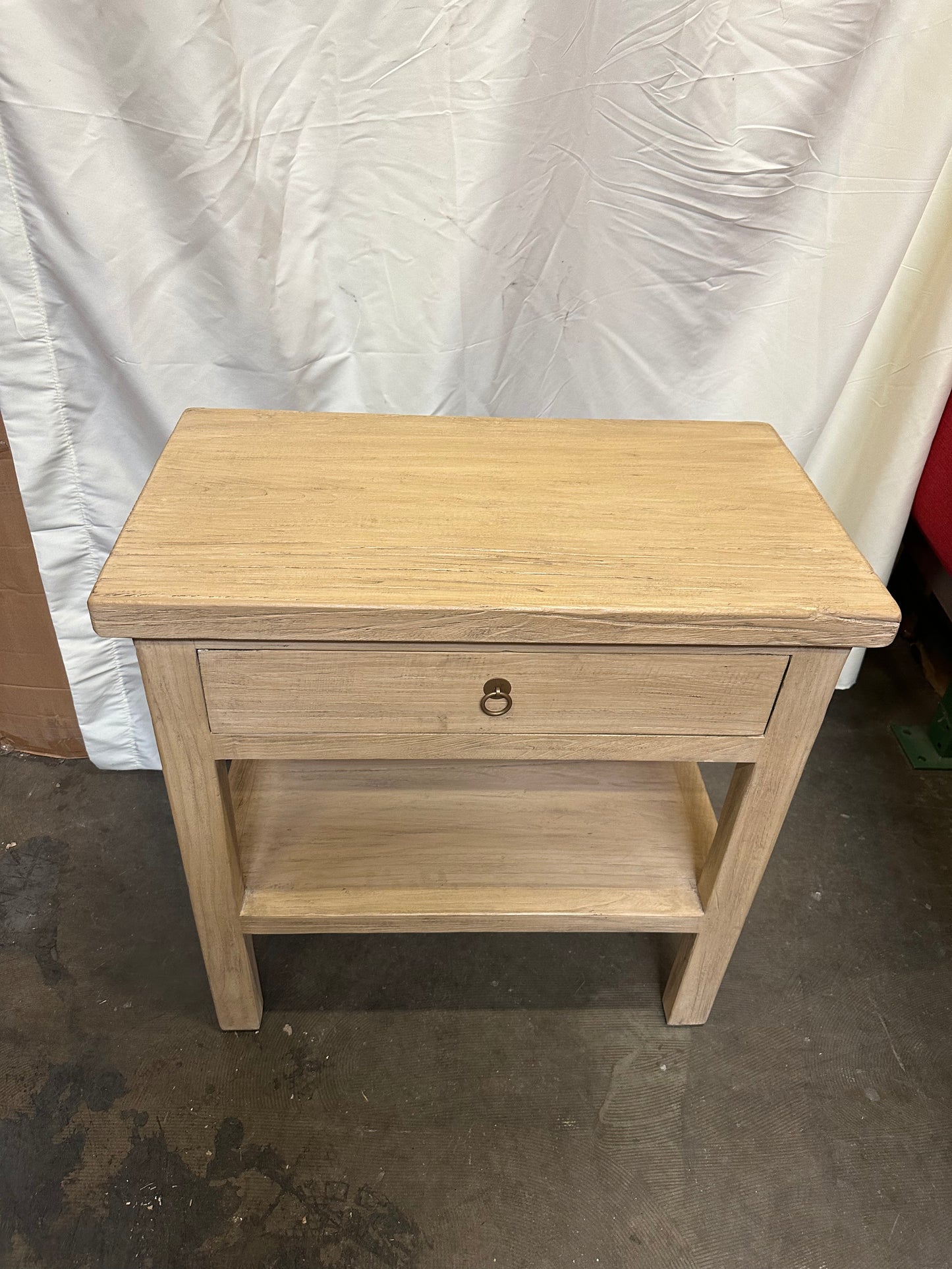 One Drawer Side Table Weathered Natural 30x18x31H