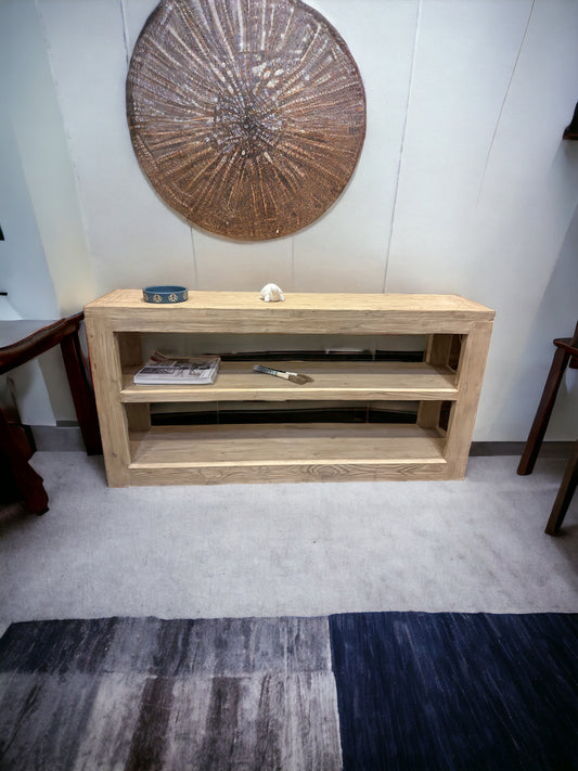 Peking Grand Framed console table Weathered Natural 70x16x36H