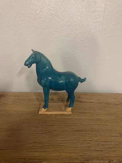 Ceramic Soft Aqua Horse Stallion Small ( handmade )