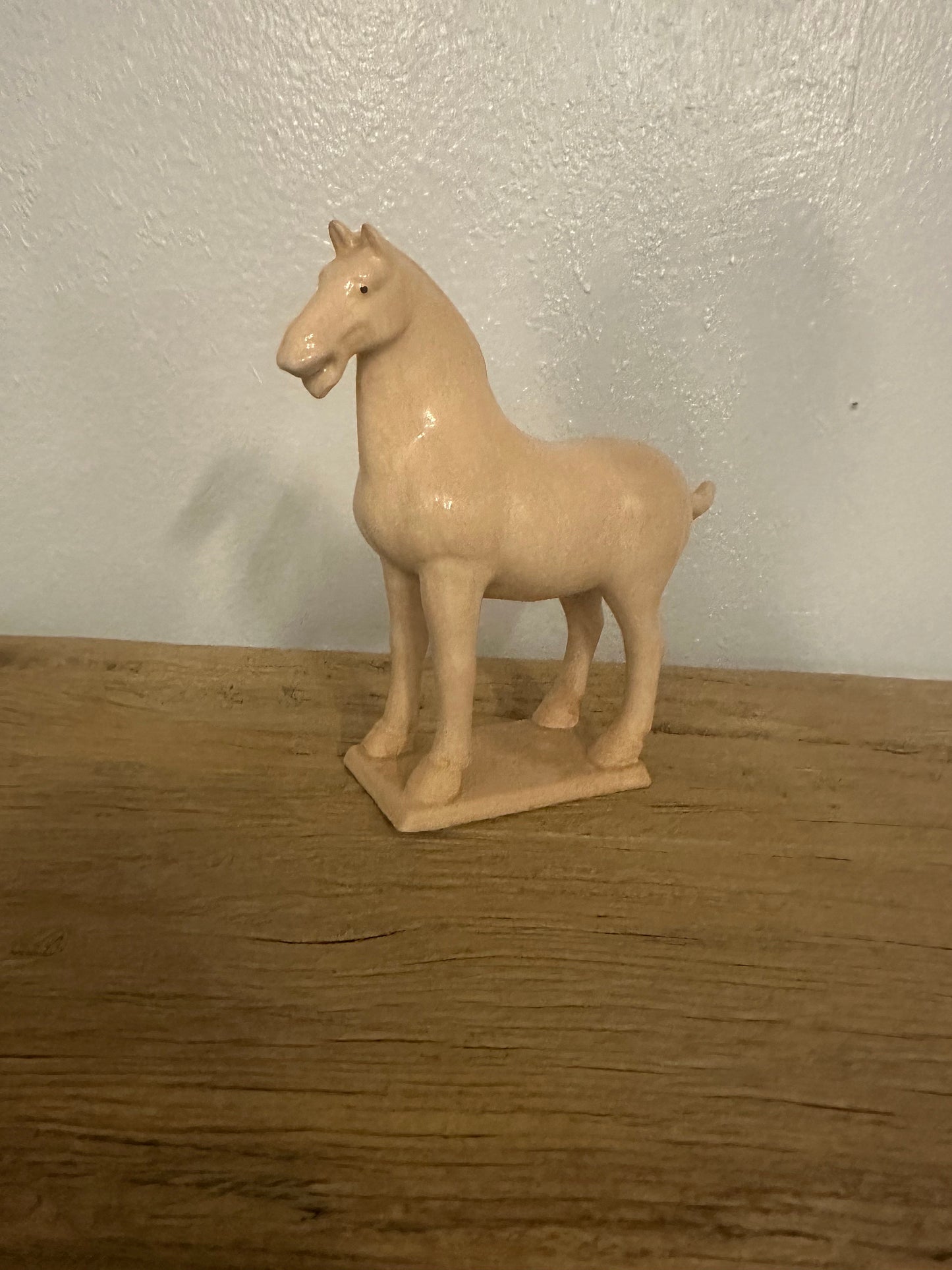 Ceramic Creamy White Stallion Small Horse ( handmade )