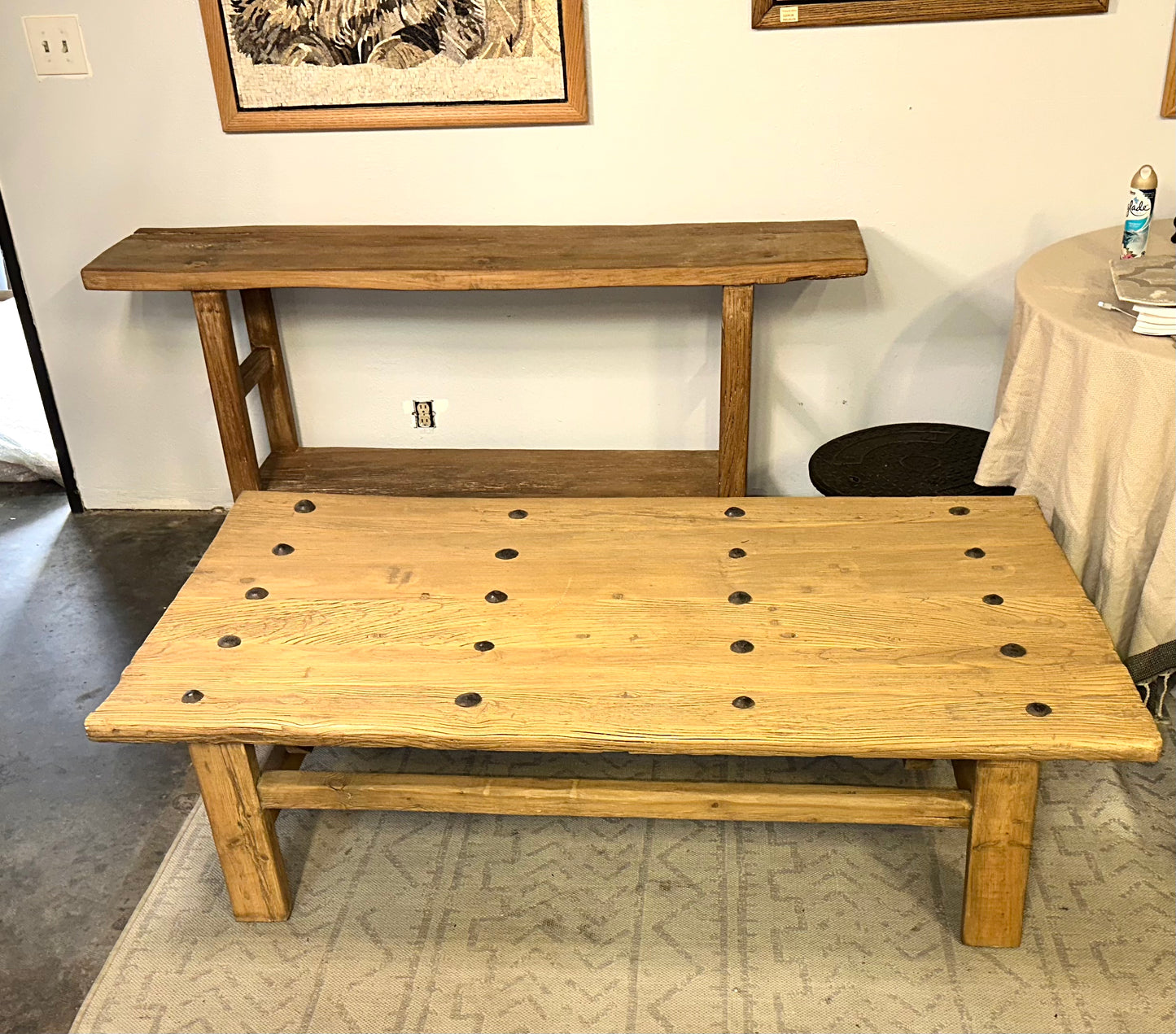 Handmade Antique Vintage Coffee Table approximately 6ft