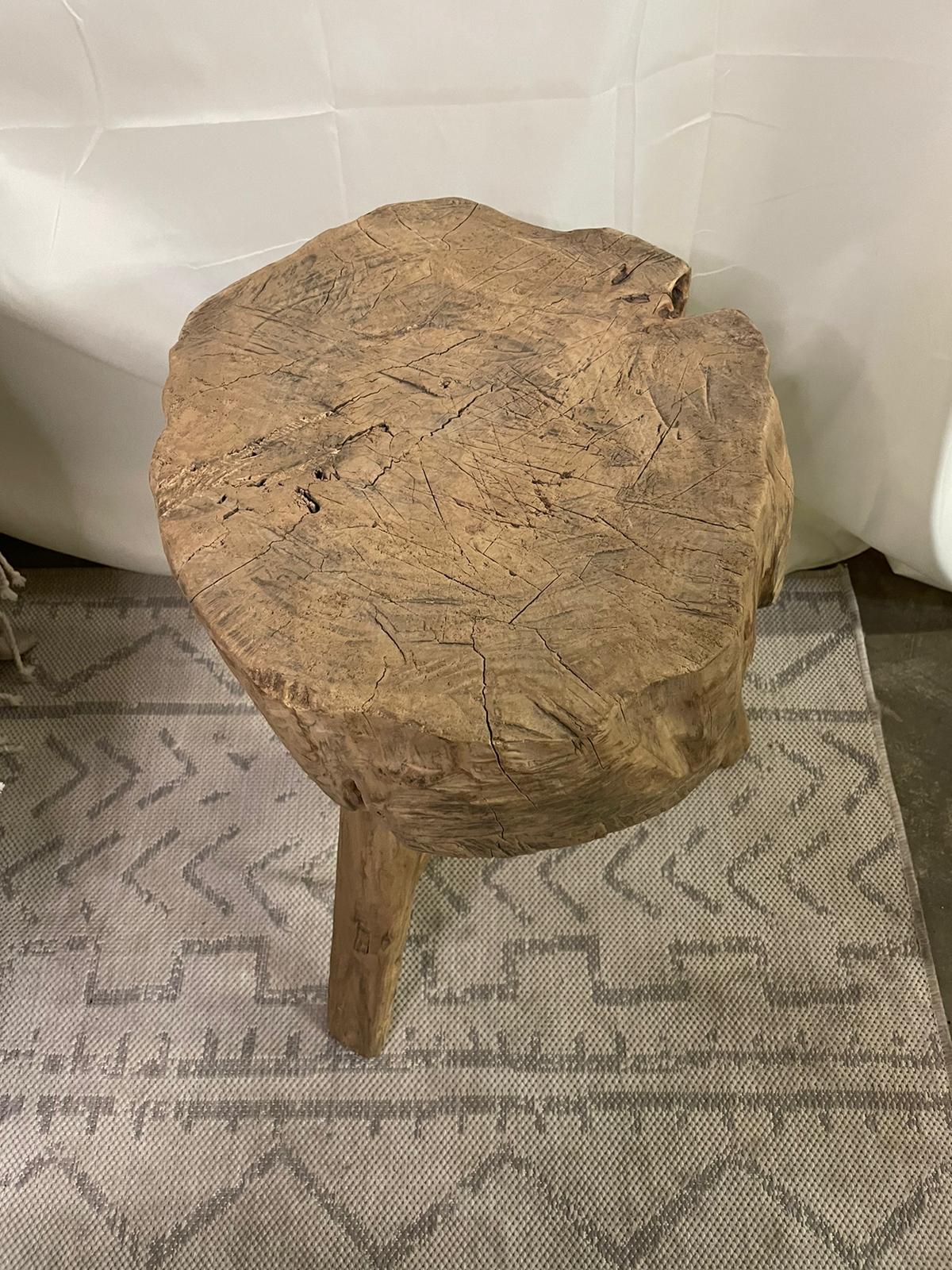 Antique Rustic Vintage Wooden Stool / side table / tree shape