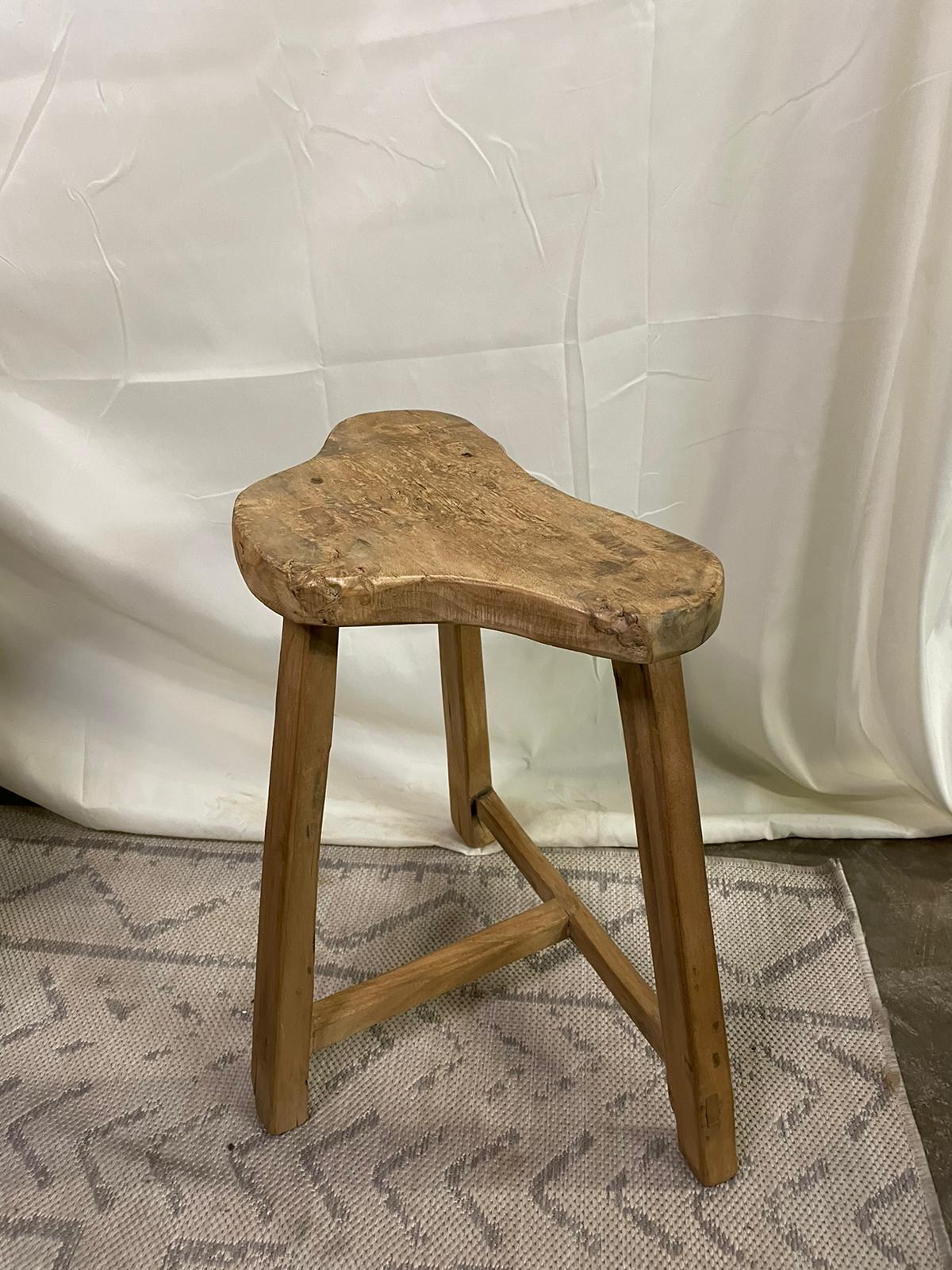 Heart shape antique vintage wood stool