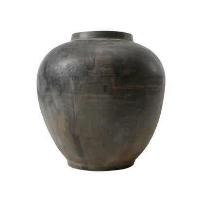 Earthy Gray Pottery Pot Round