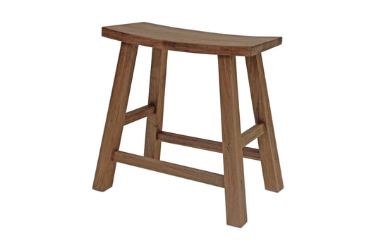 Reclaimed Rectnagular Walnut Wood Stool Natural