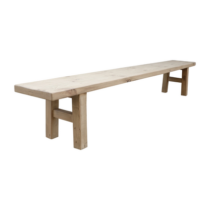 Capri Bench Natural Pinewood Multiple Sizes Handmade