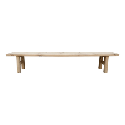 Capri Bench Natural Pinewood Multiple Sizes Handmade