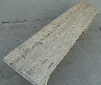 Reclaimed Wood Bench Antique off White (Multiple Lengths).