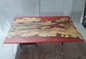 Epoxy Resin Olive Wood Rectangular Coffee Table/Modern Table Red 54 X 34 X 19.5 inches Handmade