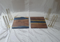 Set of 2 Epoxy Resin Acacia Wood Rectangular End Table/Side Table/Modern Table Dark Blue 22X 22 X 20 inches Handmade