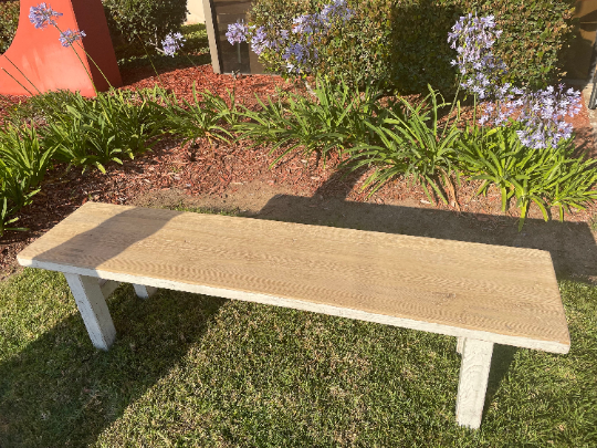 Reclaimed Wood Bench Antique off White (Multiple Lengths).