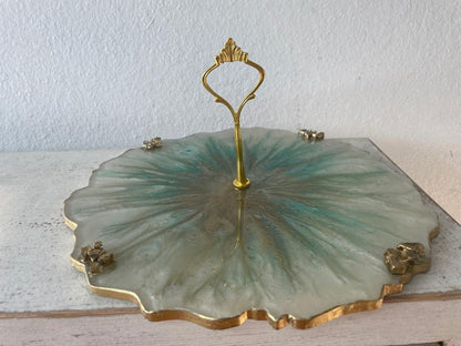 Resin Epoxy Cake Stands/ Organizer Tray/ Make up Tray 1-2 Levels Handmade