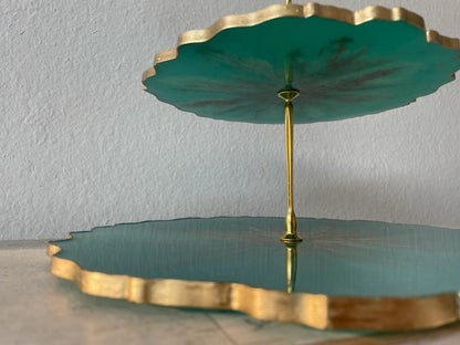 Resin Epoxy Cake Stands/ Organizer Tray/ Make up Tray 1-2 Levels Handmade