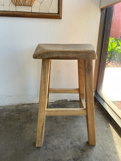 Live Edge Stool Walnut Wood Natural