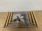 Set of 3 Rectangular Acrylic Tray with Wood and Stainless Steel Frame Decorative Tray Handmade (Multiple Cover Designs)