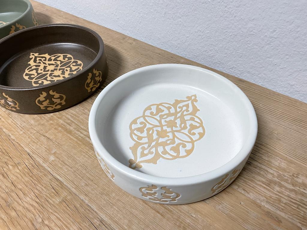 Handmade Ceramic Decorative Bowls with Detailed Drawings, 7.5 X 1.5 inches, Gift