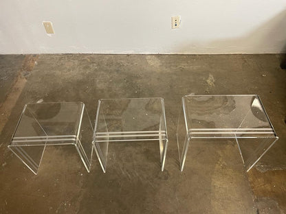 Set of 3 Coffee Table / Side Table / End Table U Shape Acrylic / Handmade Medium