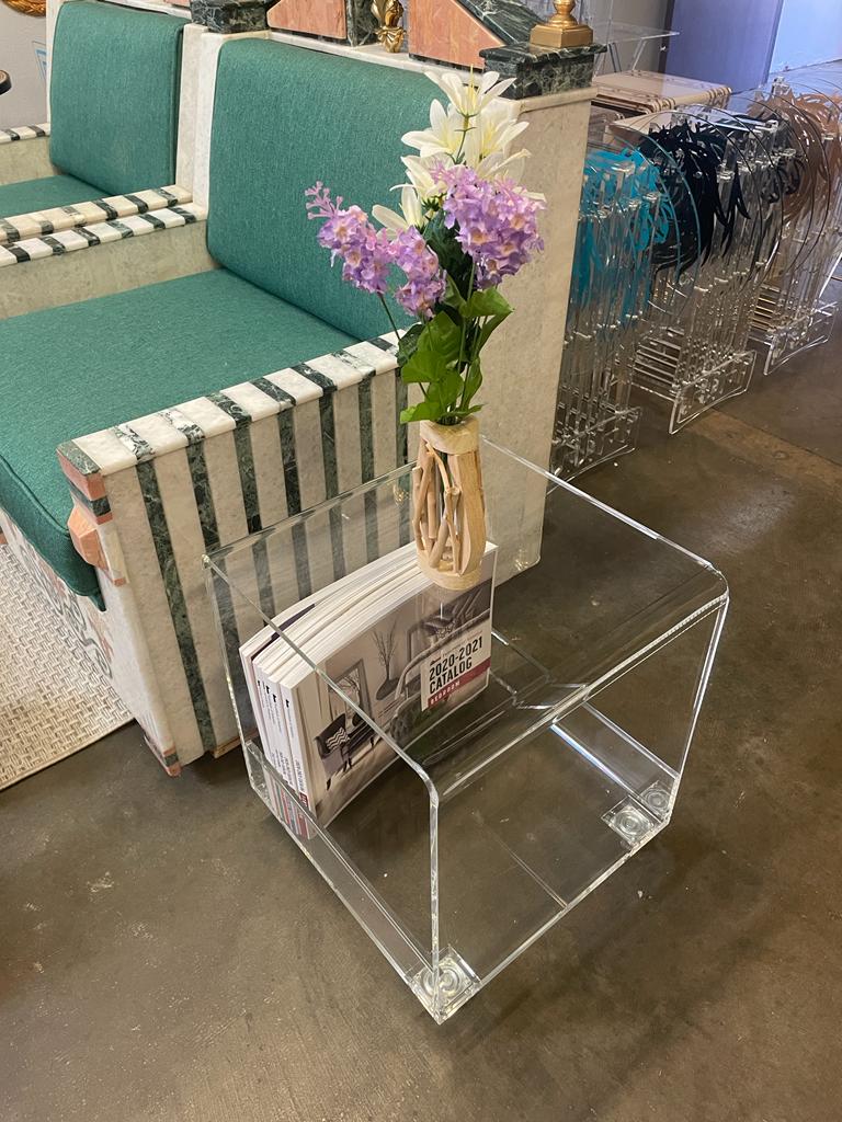 Clear Transparent Coffee Table / Clear Side Table / Clear End Table / Clear Accent Table / Coffee Table on Wheels / Indoor Planter /Handmade