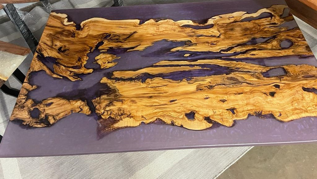 Purple epoxy table