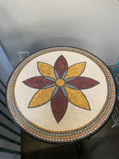 marble mosaic end table