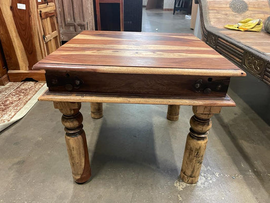 Handmade Vintage Antique Solid Wood Side Table| Indian Side Table| Carved End Table | Decorative Table| Rustic End Table| Indian End Table