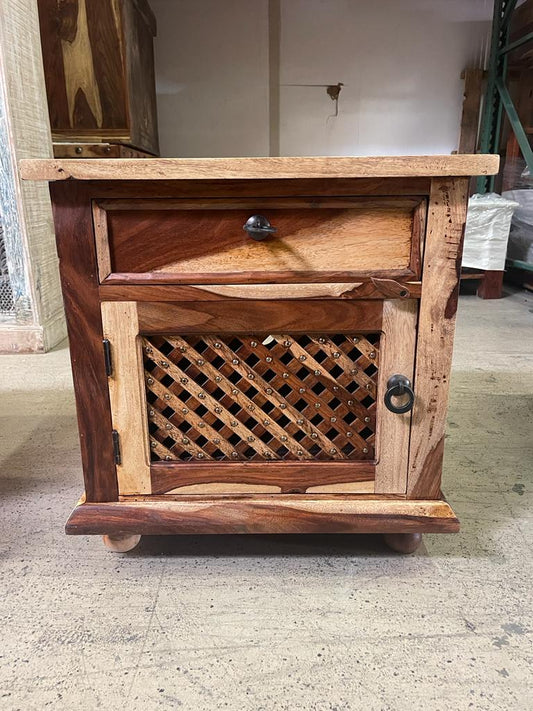 Handmade Vintage Antique Solid Wood Side Table | Indian Accent Table| Carved End Table | Decorative End Table