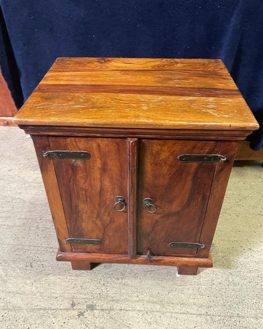 Handmade Vintage Antique Teak Wood Side Table | Indian Accent Table| Carved End Table | Decorative End Table| Indian Ceramic