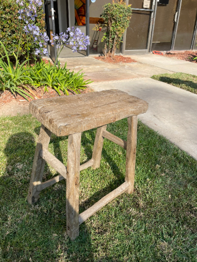 Antique Rustic Vintage Stool Rectangular.