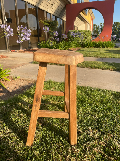 Live Edge Stool Walnut Wood Natural