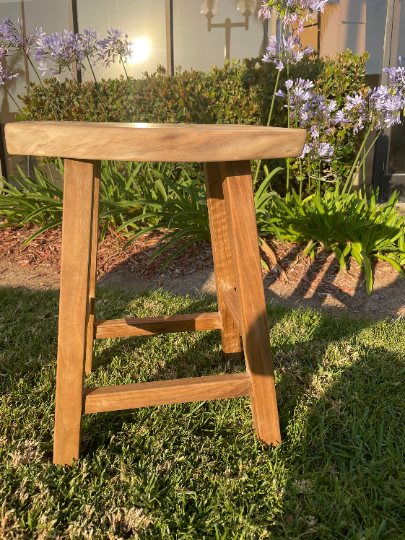 Live Edge Stool Walnut Wood Natural