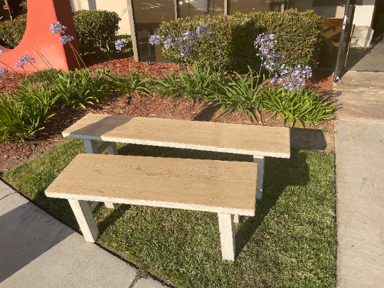 Reclaimed Wood Bench Antique off White (Multiple Lengths).