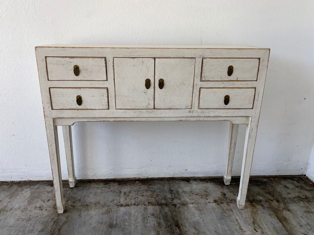 Antique Four Drawers Console Table Antique off White ( HANDMADE ).