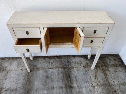 Antique Four Drawers Console Table Antique off White ( HANDMADE ).