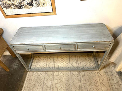 Hand made Ming Console Table With 3 Drawers-Weathered / multiple sizes and color