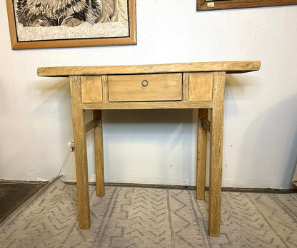 40 Rustic Elmwood Console with one Drawer Weathered Natural