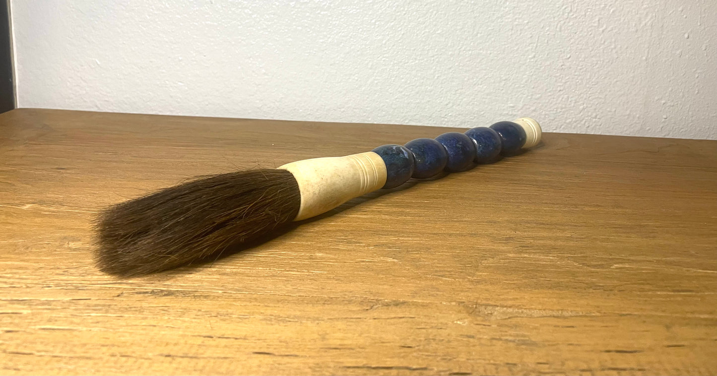 Approx. 16" Indigo Blue Drum Calligraphy Brush