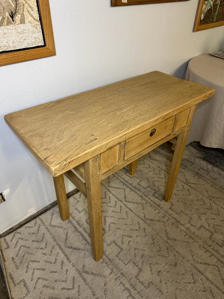 40 Rustic Elmwood Console with one Drawer Weathered Natural