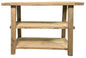 Handmade console Table with Shelf Solid Wood Natural