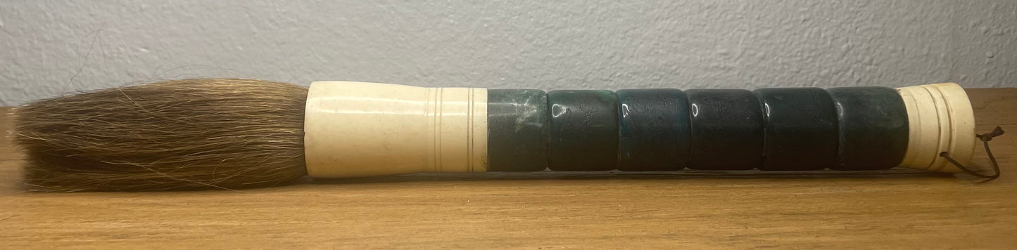 Dark Green Jade Calligraphy Brush / 15 inches