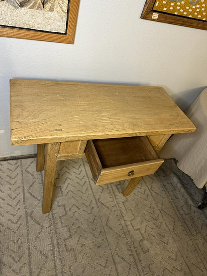 40 Rustic Elmwood Console with one Drawer Weathered Natural